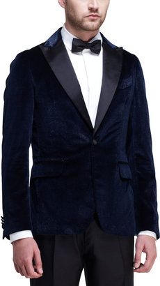 DSquared 1090 Dsquared2 Napoli Glitter-Velvet Tuxedo Jacket, Blue -  ShopStyle Suits