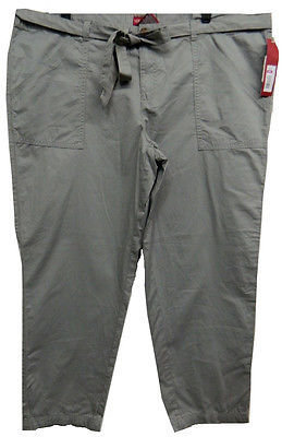 Merona Casual Grey Cargo Pocket Pocket Womans Plus Size Capri Pants 2x Size Xxl