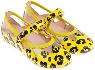 Moschino Girls Yellow Leopard Print Shoes