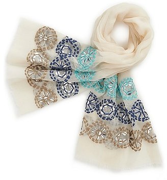Tory Burch Mirror Embellished Oversized Scarf