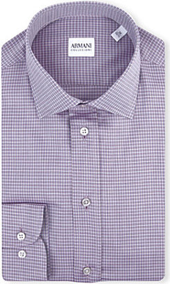 Armani Collezioni Modern-fit grid-print shirt - for Men