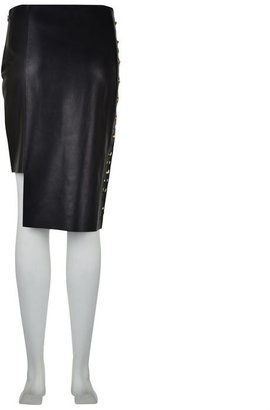 Versace VERSUS X Anthony Vaccarello Leather Cut Out Panel Skirt