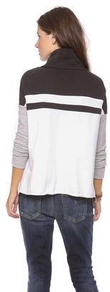 James Perse Colorblock Funnel Neck Pullover
