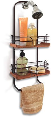 Bed Bath & Beyond Teak and Oil Rubbed Bronze Shower Caddy