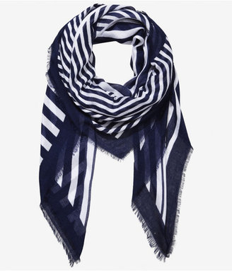 Express Mixed Stripe Square Scarf