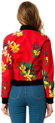 Obey The Fast Times Reversible Bomber Jacket in Red