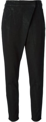 Koral waxed effect wrap tapered trousers