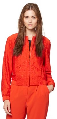 Preen/EDITION Designer dark orange lace bomber jacket
