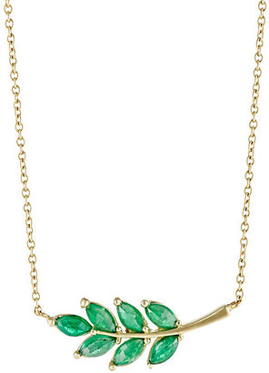 Finn Women's Emerald Leaf Charm Necklace