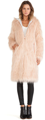 Chaser Hooded Faux Fur Coat