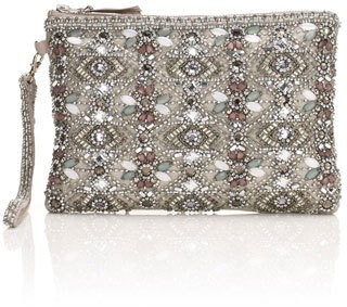 Accessorize Pretty Jewel Zip Top Clutch Bag