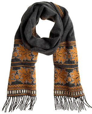 J.Crew Embroidered leaves scarf