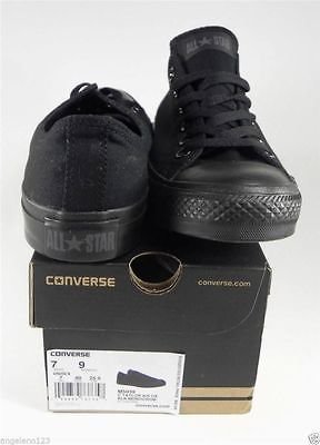 Converse Black Mono Low Top Canvas Shoes Women Size 8 Medium Sneakers