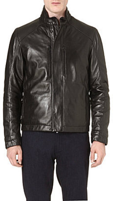 Z Zegna 2264 Z ZEGNA Stand-collar leather jacket