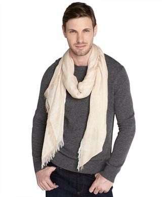 Gucci beige striped gauze lightweight scarf