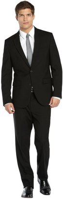 Kenneth Cole Black Wool Two Button Suit With Flat Front Pants