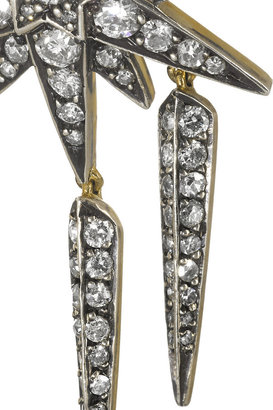 Fred Leighton Starburst silver-plated 18-karat gold diamond earrings