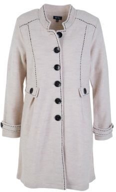 See Saw Contrast Stitch Detail Wool Coat