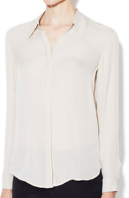 L'Agence Silk Inverted Pleat Blouse