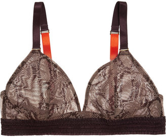 Stella McCartney Florence Fluttering printed stretch-tulle soft-cup triangle bra
