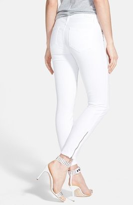Paige Denim 'Jane' Zip Detail Ultra Skinny Jeans (Optic White)
