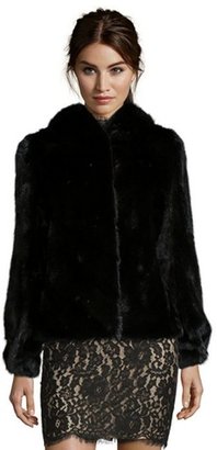 Peter Mark black mink hooded coat
