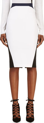 Altuzarra White & Black Colorblocked Phoenix Pencil Skirt