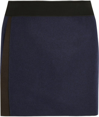 Victoria Beckham Wool-felt wrap mini skirt