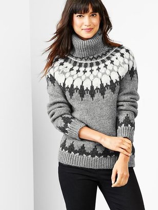 Gap Oversize fair isle turtleneck sweater