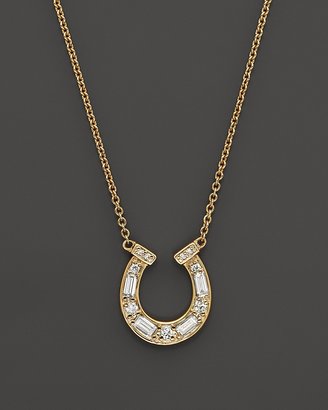 Bloomingdale's Diamond Horseshoe Pendant Necklace in 14K Yellow Gold, .25 ct. t.w.