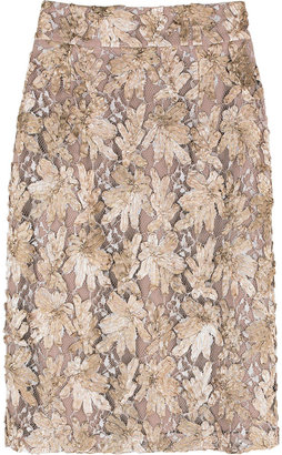 Burberry Floral embroidered lace skirt