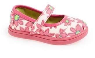 Toms 'Tiny - Pink Daisy' Mary Jane (Baby, Walker & Toddler)