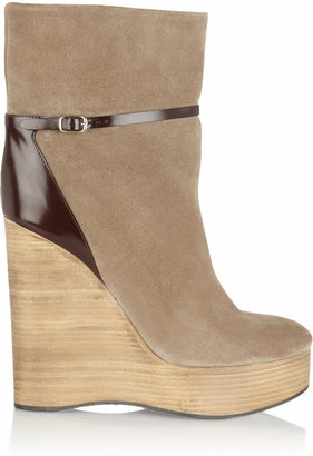Chloé Suede wedge ankle boots