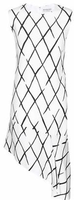 Balenciaga Graphic Net Frill crepe dress