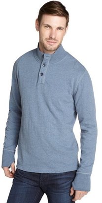 Relwen steel blue 'Peloton' thermal mock neck sweater