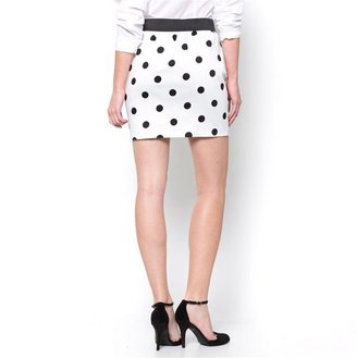 La Redoute MADEMOISELLE R Stretch Poplin Polka Dot Skirt with Elasticated Waist