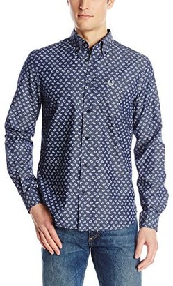 Fred Perry Men's Drakes Paisley-Print Button-Front Chambray Shirt