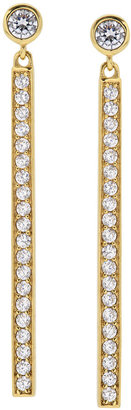 Crislu 18k Gold Vermeil over Sterling Silver Cubic Zirconia Bar Drop Earrings (1/2 ct. t.w.)
