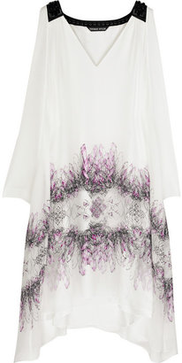 Thomas Wylde Printed and studded silk-chiffon dress