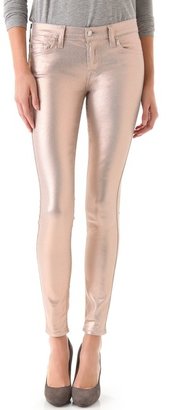 7 For All Mankind Coated Skinny Jeans in Liquid Metallic