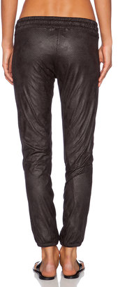 Monrow Perforated Leather Sweatpant