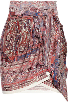 Isabel Marant Meryl printed wrap jersey skirt
