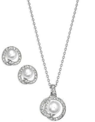 Charter Club Silver-Tone Faux Pearl and Glass Crystal Jewelry Set
