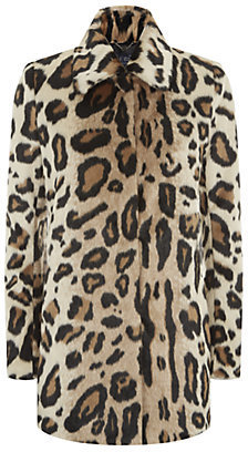 Armani Jeans Leopard Print Faux Fur Coat