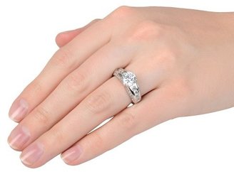 Journee Collection Tressa Collection Round Cut Cubic Zirconia Channel Set Engagement Ring in Sterling Silver