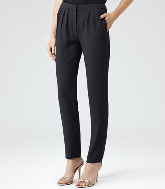 Reiss Lucie SOFTLY TAPERED TROUSERS LUX NAVY