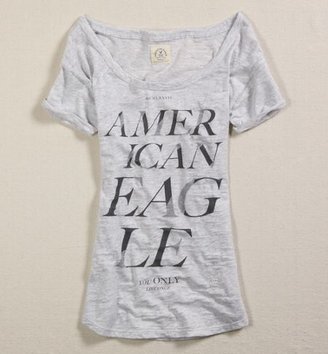 American Eagle AE Roll Sleeve Graphic T