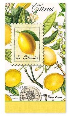 Sur La Table Lemon-Print Paper Guest Napkins