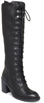 Nine West Lory Tall Lace-Up Combat Boots