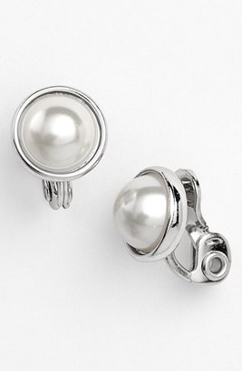 Anne Klein Faux Pearl Clip Earrings